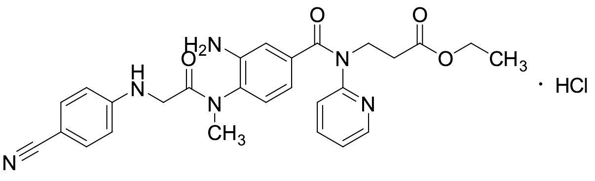 Ethyl 3-(3-Amino-4-(2-((4-cyanophenyl)amino)-N-methylacetamido)-N-(pyridin-2-yl)benzamido)propanoate Hydrochloride