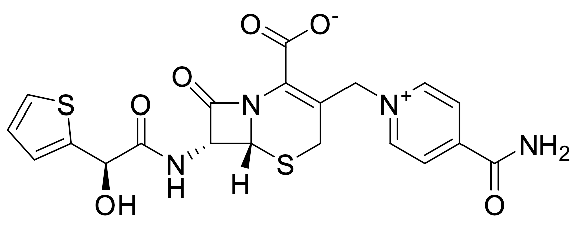 (6R,7R)-3-((4-Carbamoylpyridin-1-ium-1-yl)methyl)-7-((R)-2-hydroxy-2-(thiophen-2-yl)acetamido)-8-oxo-5-thia-1-azabicyclo[4.2.0]oct-2-ene-2-carboxylate