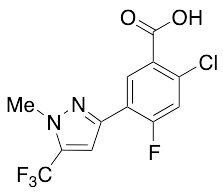 2-Chloro-4-fluoro-5-[1-methyl-5-(trifluoromethyl)-1H-pyrazol-3-yl]benzoic Acid
