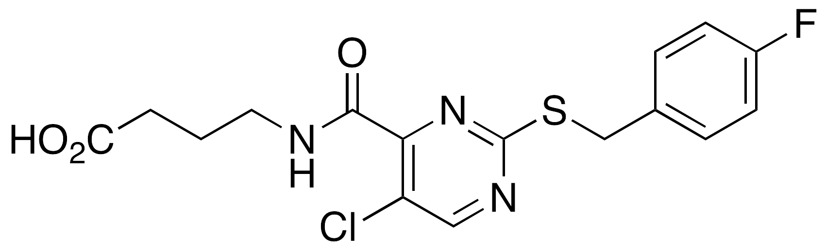 4-(5-Chloro-2-((4-fluorobenzyl)thio)pyrimidine-4-carboxamido)butanoic Acid