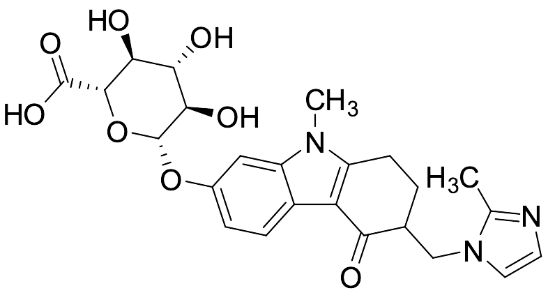 (2S,3S,4S,5R,6S)-3,4,5-Trihydroxy-6-((9-methyl-3-((2-methyl-1H-imidazol-1-yl)methyl)-4-oxo-2,3,4,9-tetrahydro-1H-carbazol-7-yl)oxy)tetrahydro-2H-pyran-2-carboxylic Acid