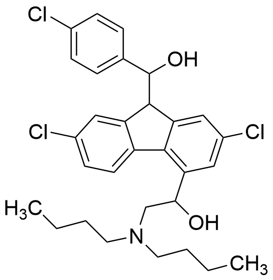 2-(Dibutylamino)-1-(2,7-dichloro-9-((4-chlorophenyl)(hydroxy)methyl)-9H-fluoren-4-yl)ethan-1-ol
