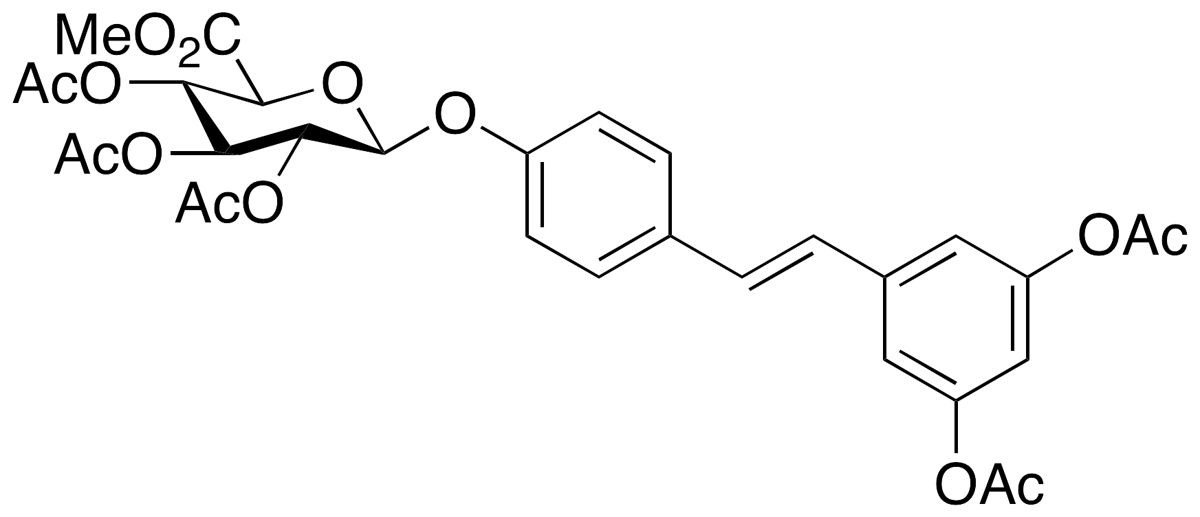 trans Resveratrol Penta-O-acetyl-4’-Beta-D-glucuronide Methyl Ester