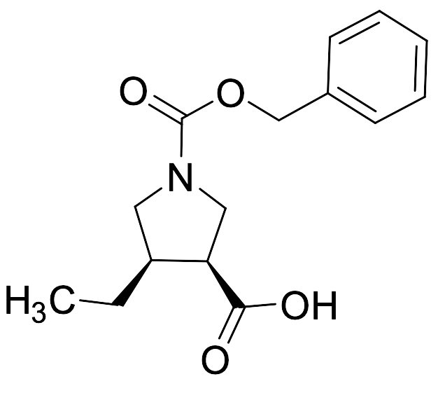 (3S,4R)-1-((Benzyloxy)carbonyl)-4-ethylpyrrolidine-3-carboxylic Acid