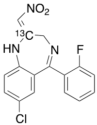 7-Chloro-1,3-dihydro-5-(2-fluorophenyl)-2-nitromethyl-ene-2H-1,4-benzodiazepine-13C1