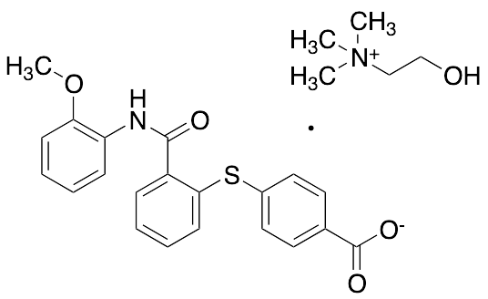 2-Hydroxy-N,N,N-trimethylethanaminium 4-((2-((2-Methoxyphenyl)carbamoyl)phenyl)thio)benzoate