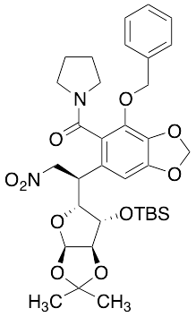 (4-(Benzyloxy)-6-((R)-1-((3aR,5R,6S,6aR)-6-((tert-Butyldimethylsilyl)oxy)-2,2-dimethyltetrahydrofuro[2,3-d][1,3]dioxol-5-yl)-2-nitroethyl)benzo[d][1,3]dioxol-5-yl)(pyrrolidin-1-yl)methanone