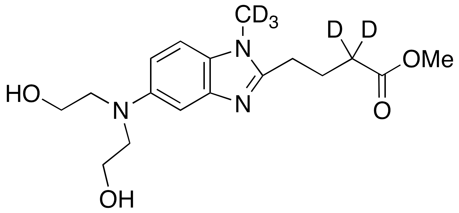 [1-Methyl-5-bis(2’-hydroxyethyl)aminobenzimidazolyl-2]butanoic Acid Methyl Ester-d5