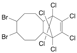 5,6-Dibromo-1,10,11,12,13,13-hexachloro-11-tricyclo[8.2.1.02,9]tridecene