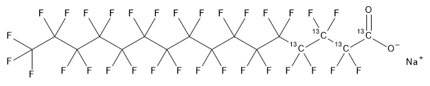 Sodium perfluoro-n-hexadecanoate (PFHxDA) (1,2,3,4-13C4, 99%) 50 µg/mL in methanol