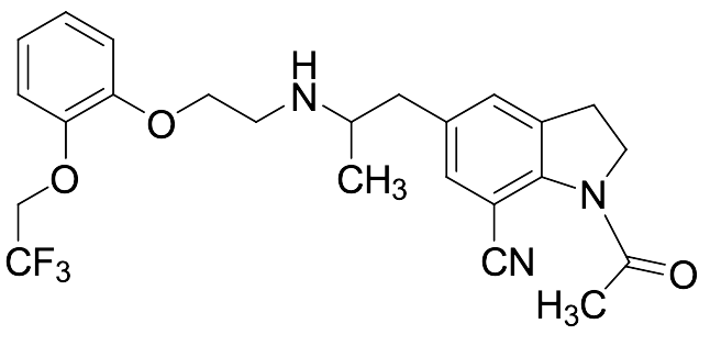 1-Acetyl-2,3-dihydro-5-[2-[[2-[2-(2,2,2-trifluoroethoxy)phenoxy]ethyl]amino]propyl]-1H-indole-7-carbonitrile