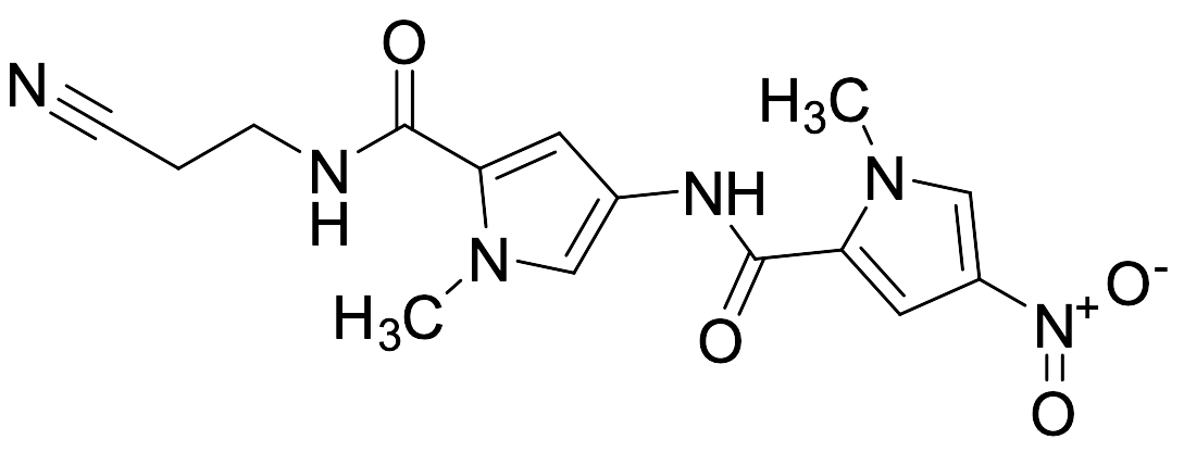 Des-[2-[(Aminoiminomethyl)amino]acetyl]amino] N-(2-Cyanoethyl)-4-nitro Netropsin Dihydrochloride