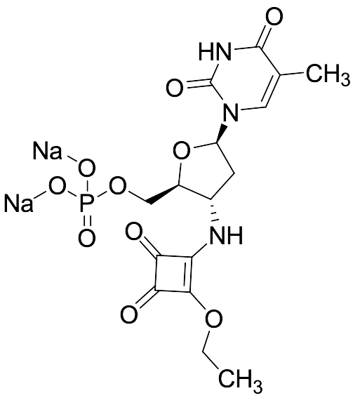 Sodium ((2S,3S,5R)-3-((2-Ethoxy-3,4-dioxocyclobut-1-en-1-yl)amino)-5-(5-methyl-2,4-dioxo-3,4-dihydropyrimidin-1(2H)-yl)tetrahydrofuran-2-yl)methyl Phosphate