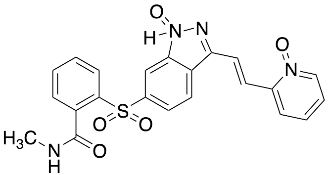 (E)-6-((2-(Methylcarbamoyl)phenyl)sulfonyl)-3-(2-(1-oxidopyridin-2-yl)vinyl)-1H-indazole 1-Oxide