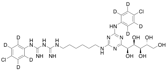 1-(4-Chlorophenyl)-5-[6-[[4-[(4-chlorophenyl)amino]-6-[(1S,2R,3R,4R)-1,2,3,4,5-pentahydroxypentyl]-1,3,5-triazin-2-yl]amino]hexyl]biguanide-d8