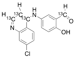 5-[(7-Chloro-4-quinolinyl)amino]-2-hydroxybenzaldehyde-13C4
