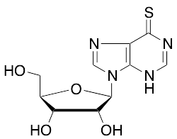 6-Mercaptopurine-9-b-D-ribofuranoside (~90%)