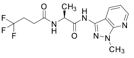 (S)-4,4,4-Trifluoro-N-(1-((1-methyl-1H-pyrazolo[3,4-b]pyridin-3-yl)amino)-1-oxopropan-2-yl)butanamide