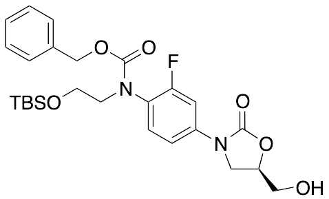 (R)-Benzyl (2-((tert-Butyldimethylsilyl)oxy)ethyl)(2-fluoro-4-(5-(hydroxymethyl)-2-oxooxazolidin-3-yl)phenyl)carbamate