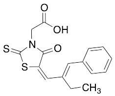 4-Oxo-5-[2-(phenylmethylene)butylidene]-2-thioxo-3-thiazolidineacetic Acid