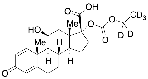 (11beta,​17alphalpha)​-17-​[(Ethoxycarbonyl)​oxy]​-​11-​hydroxy-​3-​oxo-​androsta-​1,​4-​diene-​17-​carboxylic acid-d5