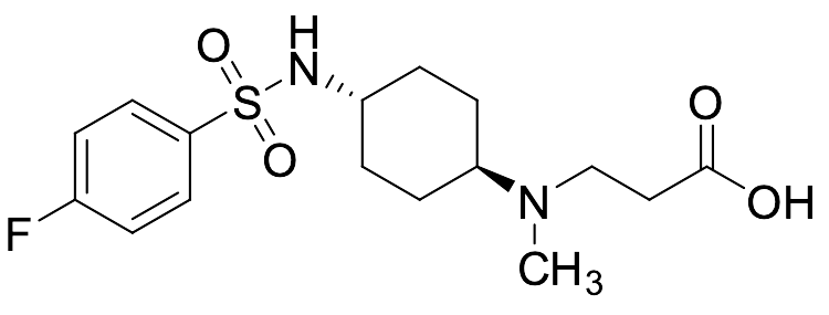 3-(((1r,4r)-4-((4-Fluorophenyl)sulfonamido)cyclohexyl)(methyl)amino)propanoic Acid