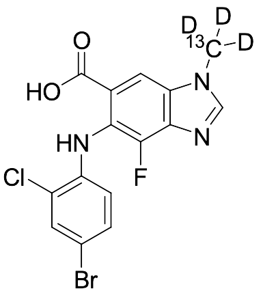 5-((4-Bromo-2-chlorophenyl)amino)-4-fluoro-1-(methyl-13C-d3)-1H-benzo[d]imidazole-6-carboxylic acid