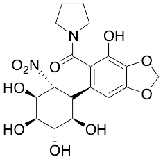 (4-Hydroxy-6-((1S,2R,3S,4S,5S,6R)-2,3,4,5-tetrahydroxy-6-nitrocyclohexyl)benzo[d][1,3]dioxol-5-yl)(pyrrolidin-1-yl)methanone