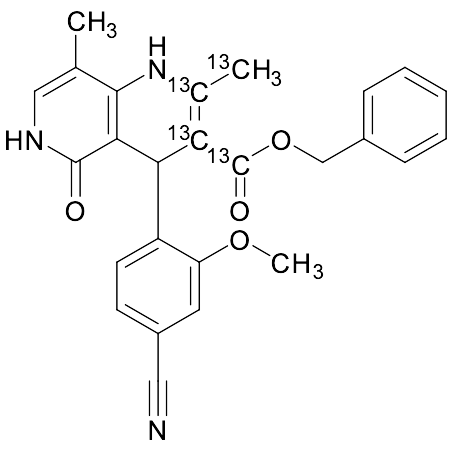 Benzyl 4-(4-cyano-2-methoxyphenyl)-8-methyl-2-(methyl-13C)-5-oxo-1,4,5,6-tetrahydro-1,6-naphthyridine-3-carboxylate-2,3-13C2