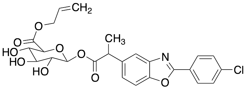 (2S,3S,4S,5R,6S)-Allyl 6-((2-(2-(4-Chlorophenyl)benzo[d]oxazol-5-yl)propanoyl)oxy)-3,4,5-trihydroxytetrahydro-2H-pyran-2-carboxylate