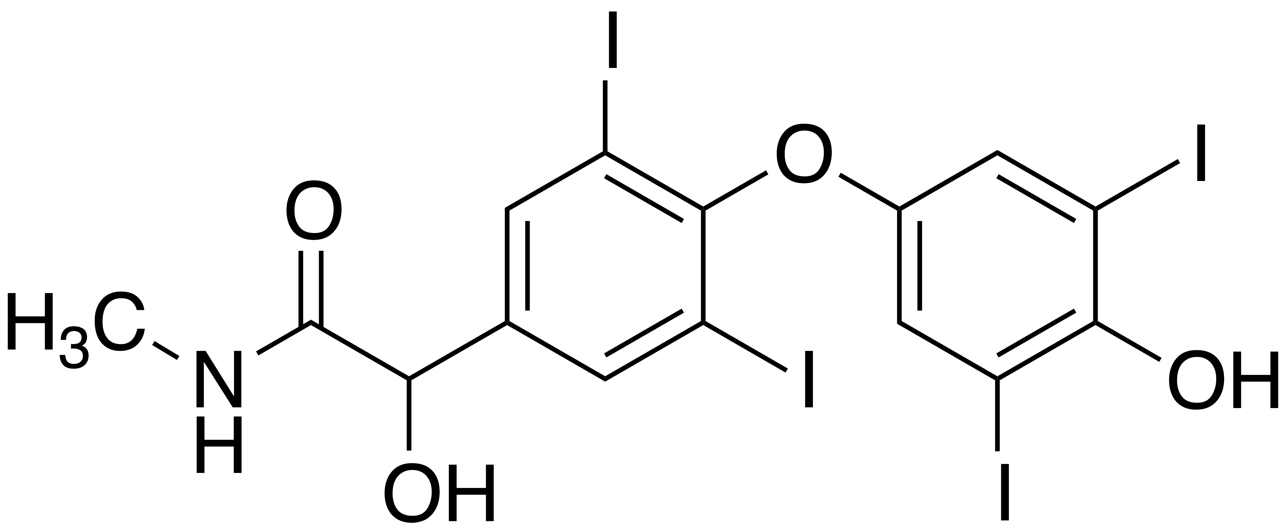 alpha-Hydroxy-4-(4-hydroxy-3,5-diiodophenoxy)-3,5-diiodo-N-methyl-benzeneacetamide