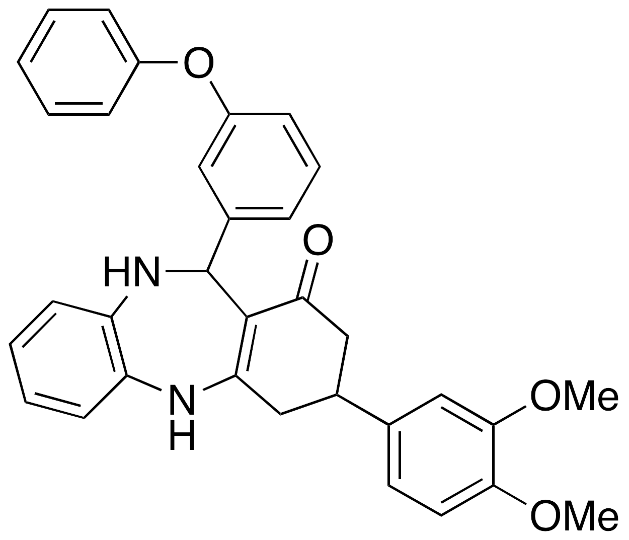 3-(3,4-Dimethoxyphenyl)-2,3,4,5,10,11-hexahydro-11-(3-phenoxyphenyl)-1H-dibenzo[b,e][1,4]diazepin-1-one
