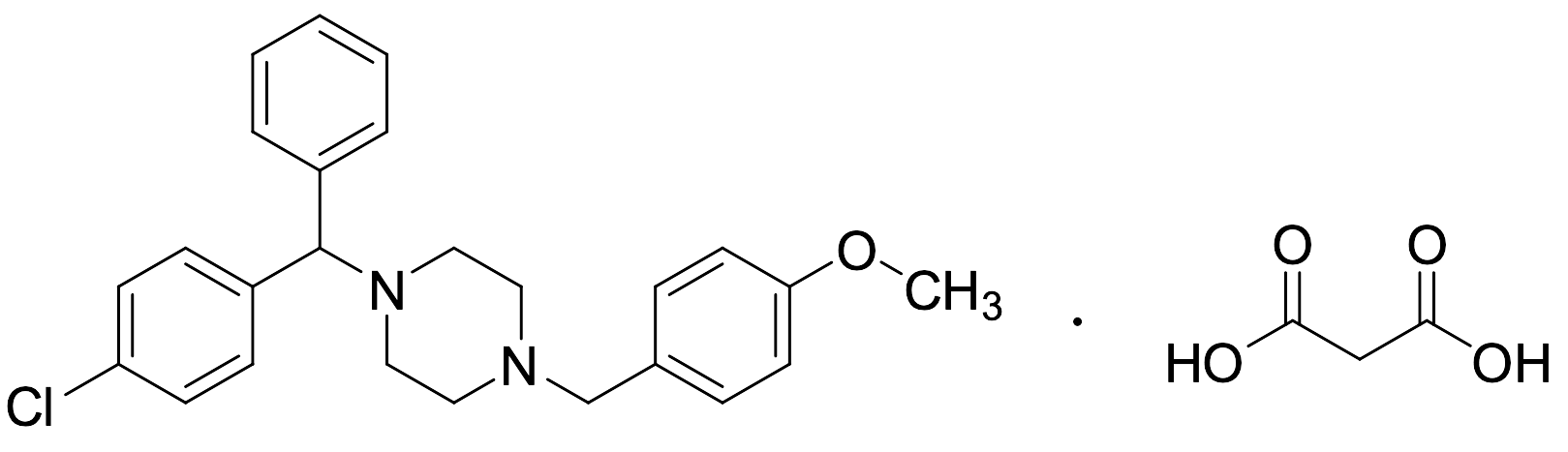 1-((4-Chlorophenyl)(phenyl)methyl)-4-(4-methoxybenzyl)piperazine Malonic Acid
