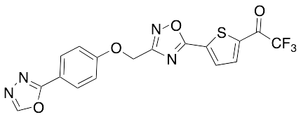 3-[4-(1,3,4-Oxadiazol-2-yl)phenoxymethyl]-5-[5-trifluoroacetyl-thien-2-yl]-1,2,4-oxadiazole