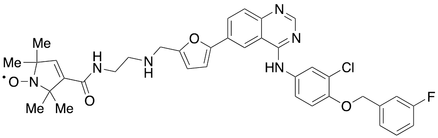 N-[3-Chloro-4-[(3-fluorophenyl)methoxy]phenyl]-6-[5-[[2-((1-Oxyl-2,2,5,5-tetramethylpyrroline-3-yl)carbamido)ethyl]amino]methyl]-2-furanyl]-4-quinazolinamine