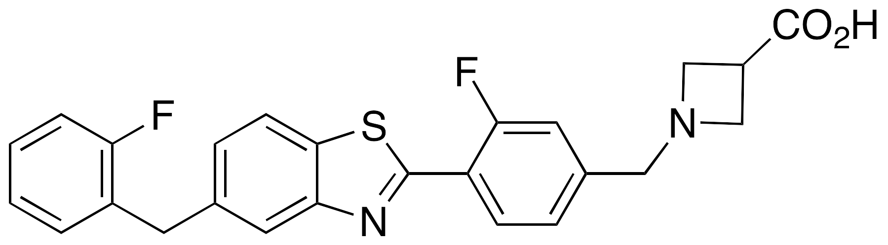 1-[[3-Fluoro-4-[5-[(2-fluorophenyl)methyl]-2-benzothiazolyl]phenyl]methyl]-3-azetidinecarboxylic Acid