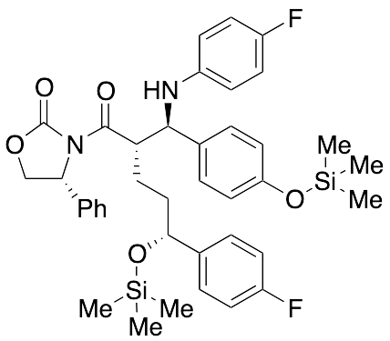 (4R)-3-[(2S,5R)-5-(4-Fluorophenyl)-2-[(R)-[(4-fluorophenyl)amino][4-[(trimethylsilyl)oxy]phenyl]methyl]-1-oxo-5-[(trimethylsilyl)oxy]pentyl]-4-phenyl-2-oxazolidinone