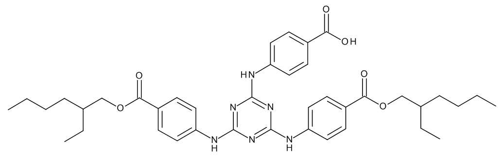 4-(4,6-Bis(4-((2-ethylhexyloxy)carbonyl)phenylamino)-1,3,5-triazin-2-ylamino)benzoic Acid