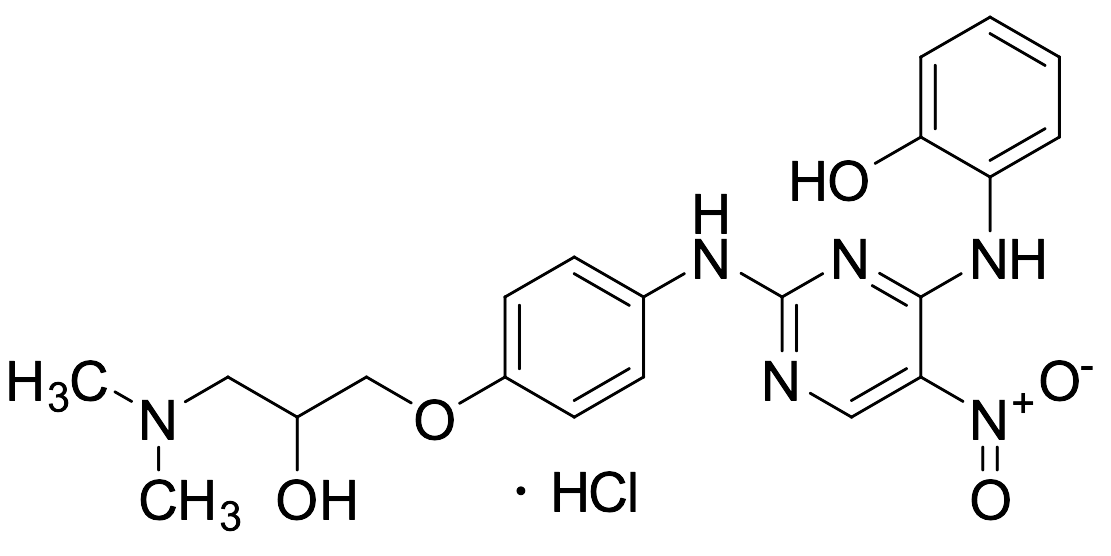 2-[[2-[[4-[3-(Dimethylamino)-2-hydroxypropoxy]phenyl]amino]-5-nitro-4-pyrimidinyl]amino]-phenol Hydrochloride