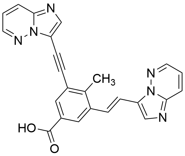 (E)-3-(2-(imidazo[1,2-b]pyridazin-3-yl)vinyl)-5-(imidazo[1,2-b]pyridazin-3-ylethynyl)-4-methylbenzoic Acid