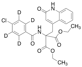 2-[(4-Chlorobenzoyl)amino]-2-[(1,2-dihydro-2-oxo-4-quinolinyl)methyl]-propanedioic Acid 1,3-Diethyl Ester-d4