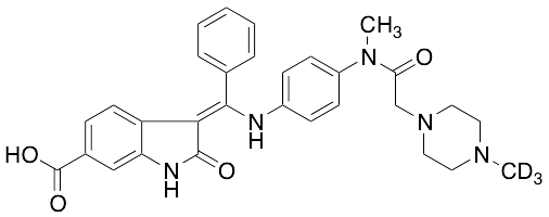 (3Z)-2,3-Dihydro-3-[[[4-[methyl[2-(4-methyl-1-piperazinyl)acetyl]amino]phenyl]amino]phenylmethylene]-2-oxo-1H-indole-6-carboxylic Acid-D3