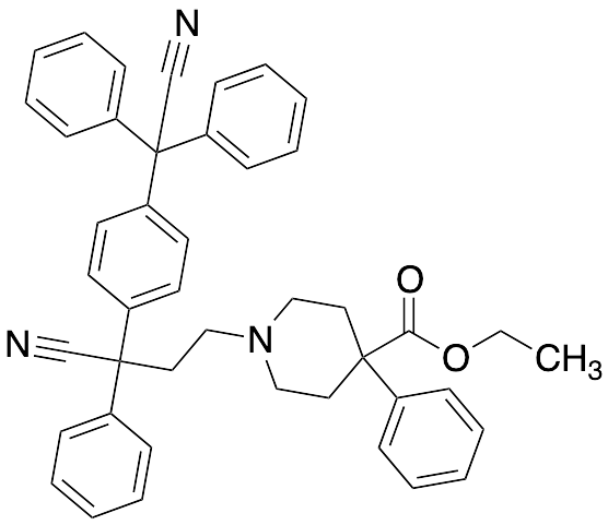 Ethyl 1-(3-Cyano-3-(4-(cyanodiphenylmethyl)phenyl)-3-phenylpropyl)-4-phenylpiperidine-4-carboxylate