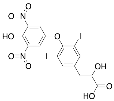 Alpha-​Hydroxy-​4-​(4-​hydroxy-​3,​5-​dinitrophenoxy)​-​3,​5-​diiodo-benzenepropanoic Acid