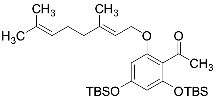 (E)-1-(2,4-bis((tert-Butyldimethylsilyl)oxy)-6-((3,7-dimethylocta-2,6-dien-1-yl)oxy)phenyl)ethan-1-one