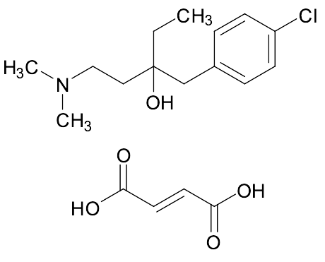 3-(4-chlorobenzyl)-3-hydroxy-1-dimethylamino-pentane hydrogenfumarate