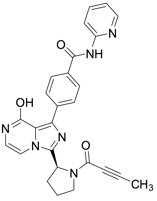 (S)-4-(3-(1-(But-2-ynoyl)pyrrolidin-2-yl)-8-hydroxyimidazo[1,5-A]pyrazin-1-yl)-N-(pyridin-2-yl)benzamide