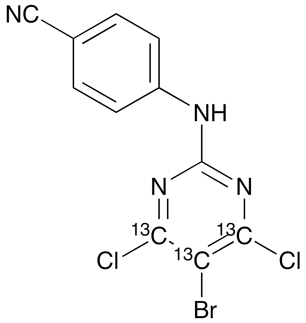 4-[(5-Bromo-4,6-dichloro-2-pyrimidinyl)amino]benzonitrile-13C3