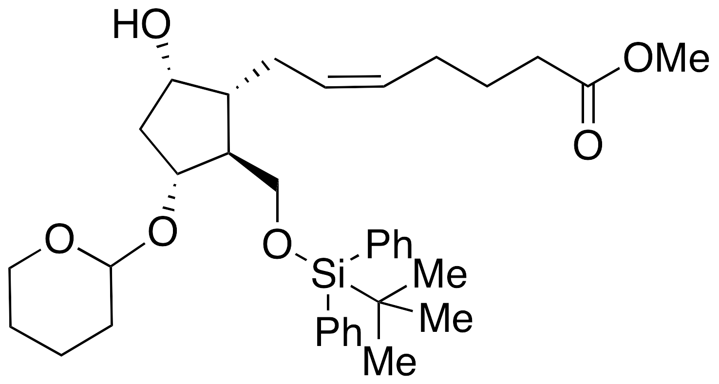 (1R,2S,3R,5S,DeltaZ)-2-(tert-Butyldiphenylsilyloxy)methyl-5-hydroxy-3-tetrahydropyranyloxy-cyclopentanehept-Delta-en-oic Acid Methyl Ester (Mixture of Diastereomers)