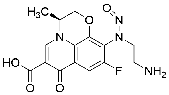 (S)-10-((2-Aminoethyl)(nitroso)amino)-9-fluoro-3-methyl-7-oxo-2,3-dihydro-7H-[1,4]oxazino[2,3,4-ij]quinoline-6-carboxylic Acid